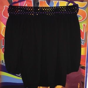 Black Long Sleeve Open Shoulder Top